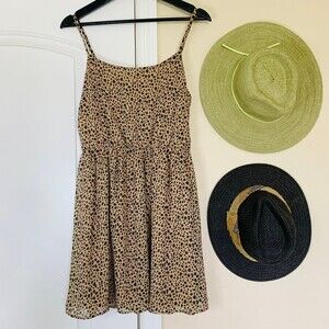 Forever 21 Leopard Animal Print Fit & Flare Sundress Mini Dress | Size: M